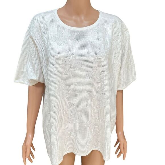 Alfred Dunner Sweaters - Alfred Dunner Woman’s Size 3X White 100% Acrylic Fish Design Sweater